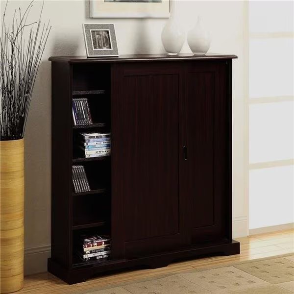 4D Concepts 51601 Sliding Door Multimedia Stand in Cherry, 4D Concepts, Mfr#: 51601